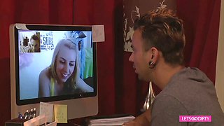 Retro blonde teen gets fucked