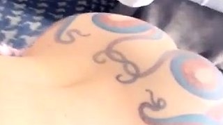 Close up with blonde hottie blowing a large dick