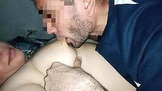 I've been sucking my wife's big natural tits for 7 minutes to get her breast milk, but nothing comes out of her nipples anymore.