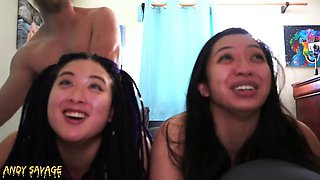 Filipina & Chinese THREESOME while playing PS5