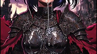 Heroic Dark Fantasy Warrior, Anime Ai Generated