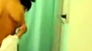 Natural Amateur Strips and Plays with Dildo on Webcam