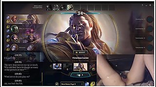 Girl Plays League Of Legends With Vibrator Slowly Massaging Her Clit With Gamer Girl