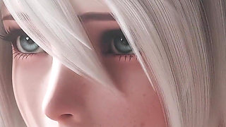 2b Nier Automata Blowjob & Town Cowgirl Fuck - Creamy Pussy & Creampie Ending 3D Animation