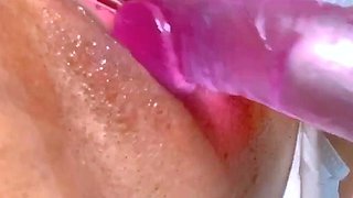Stacked brunette goes solo toys and masturbation