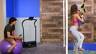 Fitness MILF with Big Booty Sucks and Rides Young Guy After Gym