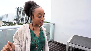 Petite Babe Blows Black Monster Cock