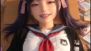 Schoolgirl Cosplay (+18) Anime , at recess she feels lust