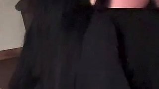 Skinny brunette MILF sucks and fucks a big cock