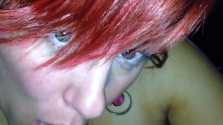 POV amateur sloppy blowjob