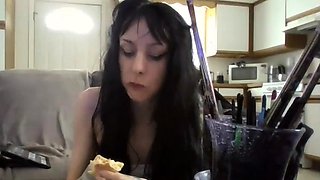 Cute amateur brunette naughty in solo jerking show on camera