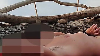 Girlfriend Handjob My Cock on the Nude Beach in Front of Many Strangers - Misscreamy