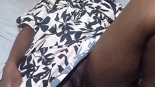 Secretly Looking at My Step Stepsister Reading for Exam in Her Bedroom Wearing Neither Pants nor Bra. Ony a Big Dress