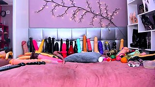 Big titted blonde milf solo toying