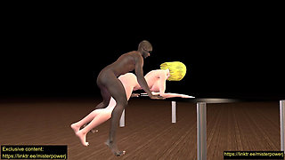 Android 18 Doggy Cheating Over Desk