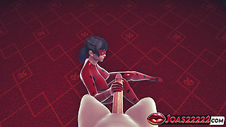 Ladybug Rule34 3D Hentai Gloryhole Animation – Hot Red Latex Suit Girl Gives Slippery Handjob and Deepthroat Blowjob Cumshot