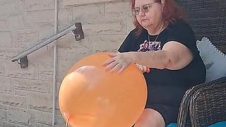 Big Beauty Nurse Vicki Has a Request to Blow up a Huge Balloon
