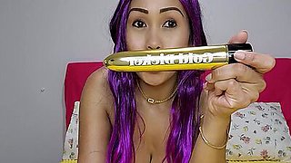 Naughty anime big tits Thai teen princess fucked herself with big dildo