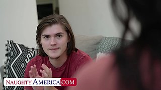 MY FRIEND'S HOT MOM Sexy milf Reagan Foxx fuck's her neighbor's son on his couch