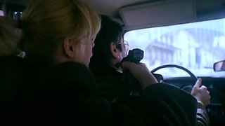 Hot brunette has hardcore group sex with DP