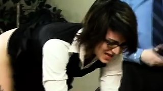 Curvy ass brunette spanked banged facialized