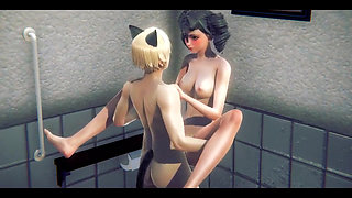 Uncensored 3D Hentai - Maria Fucked in a Toilet - Japanese Asian Manga Anime Film Game Porn