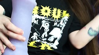 Girls Out West Small titted cutie toys both holes