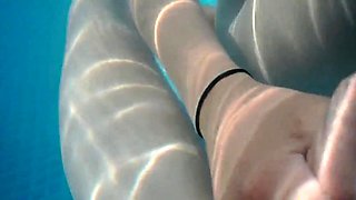 Skinny Dipping and Teasing in the Garden Pool - Amateur Teen