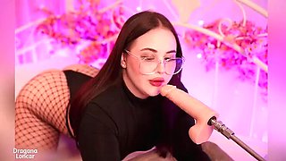 Naughty college girl Drogana Loncar takes a hard deep throat and gets pounded doggy style