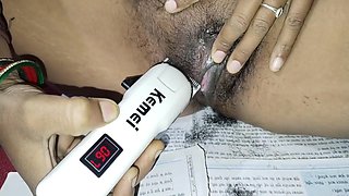 Stepsister-in-laws Pussy Had Thick Hair, So It Was Cleaned With A Machine