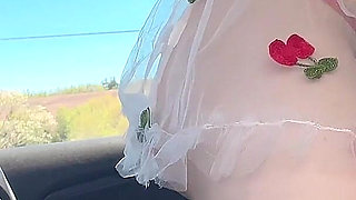Petite Body Wear Sexy Dress on the Car