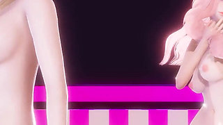 Blackpink - Whistle Ahri Akali Seraphine Sexy Naked Dance