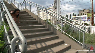 World Famous Dominatrix Down on Her Knees Crawling Naked Through the Streets of Europe