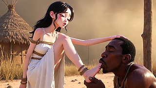 White Woman Tied in Africa - African Man Licking Her Feet