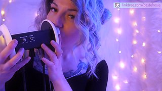 Girlfriend sensually licks your ears in a relaxing ASMR roleplay by PASTEL ROSIE