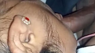 Desi Indian Wife Vinnusi Takes Big Cock Cum in Mouth Blowjob