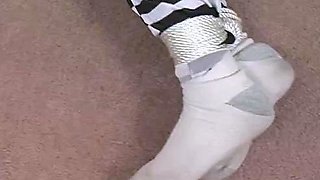 Blonde amateur fetish slut sucks on dick