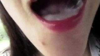 Car Blowjob and Cum Swallowing Caught on Cam