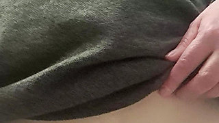 Stepmom Pulling Her Fat Pussy Out of the Hole in Her Big Panties