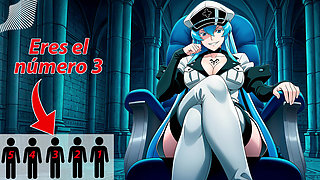 Spanish audio ANAL JOI for VERY submissive. Esdeath transforms you into a semen container.