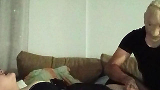 Old man playing with hot blonde milf in stockings nice wet pussy