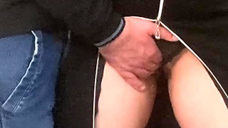 Subway Fantasy! Hairy MILF Fingered Under Dress