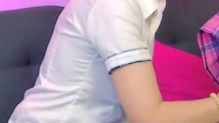 Girl milking her femboy