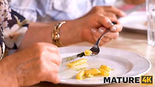 Mature4k. slutty mature laid by wonderful waiter in front of aged husband