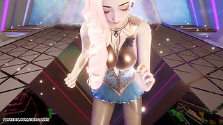 [mmd] Hyolyn - Wait Seraphine Sexy Striptease League of Legends Uncensored Hentai