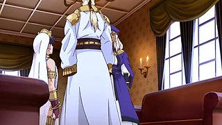 Titan dominates bride in bed after erotic anime feast