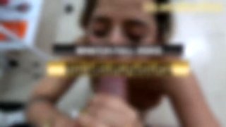 Amateur Latina Blowjob: I Relax By Sucking Her Huge Cock In The Office