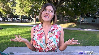 Busty milf Krissy Lynn heals the young and horny