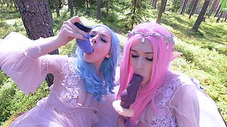 Skinny grandma and teen have lesbian toy sex