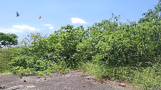 The stepfather has sex in the countryside with his beautiful, curvy stepdaughter